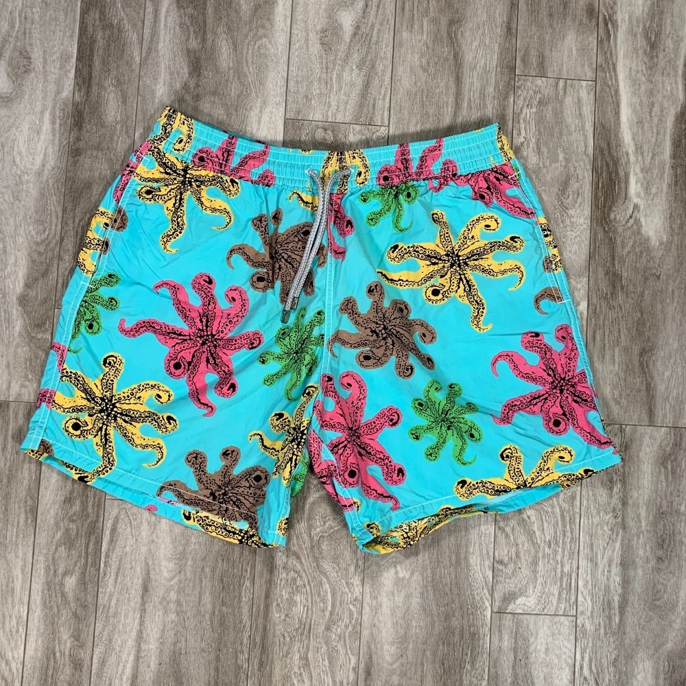 Vilebrequin Swim Trunks Mens 2XL Blue Multicolor Star Fish Beach